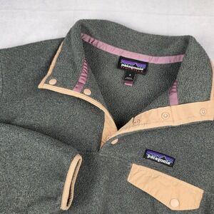 Patagonia Womens Small Synchilla Snap-T Gray Blush Pullover Fleece